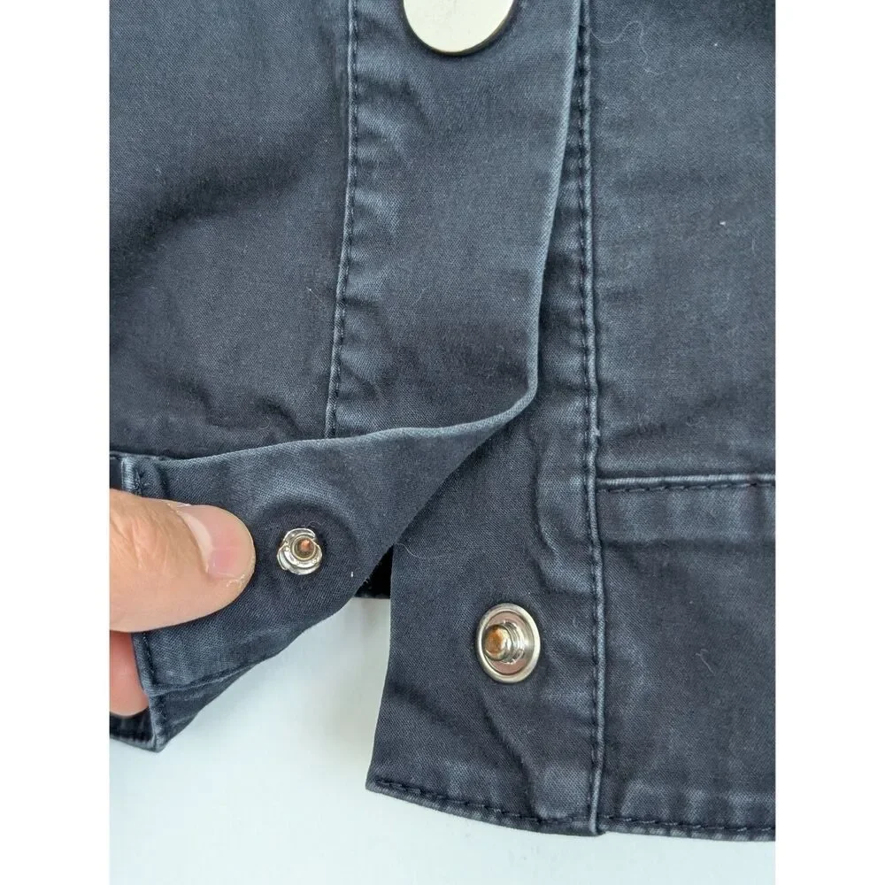 Lafayette 148 Navy Snap Button Collared Lightweight Jacket Sz XXL Zip Pocket - Picture 8 of 16